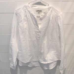 Madewell Long Sleeve white blouse. Size L.